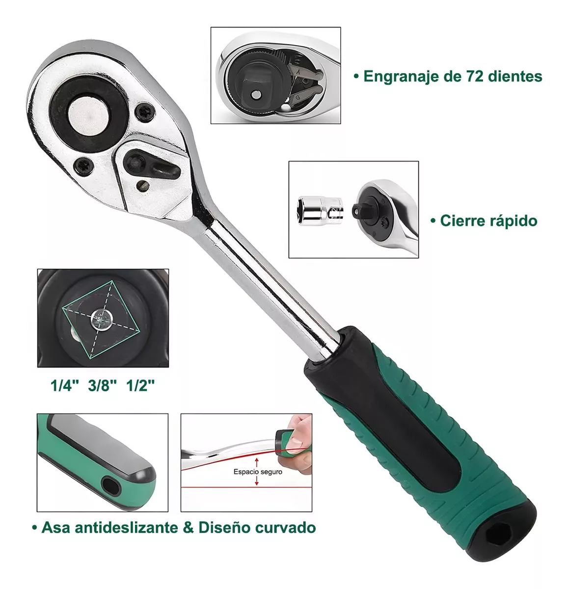 kit Llave Matraca Mecánicas Y Dados Impacto Herramienta 37pc