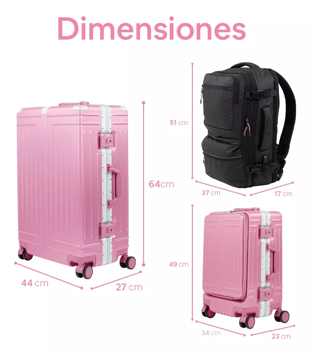 Set Maletas Equipaje Viaje Candado Tsa Antirrobo Y Mochila
