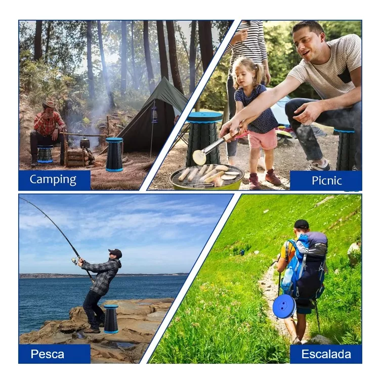 Banco Retráctil Silla Camping Plegable Antideslizante25x45cm