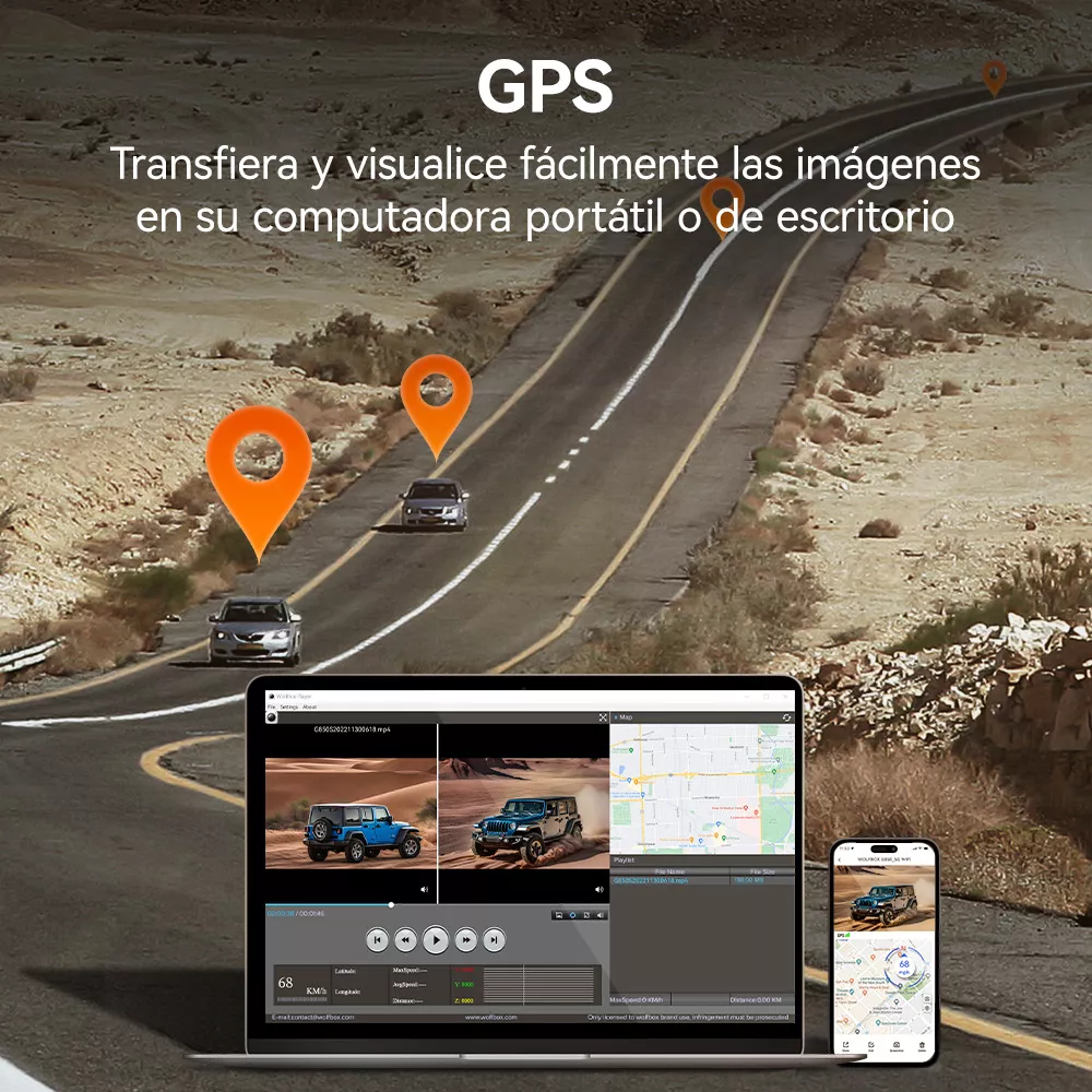 Wolfbox Cámara Para Automóvil G850 4k Hd Dashcam Gps