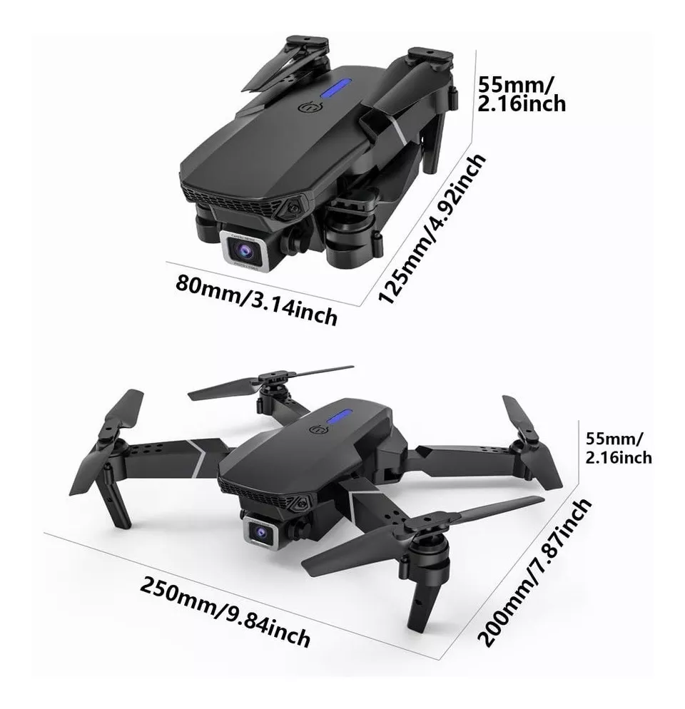 Rc Drone Con Cámara 4k Quadcopter + 2 Batería