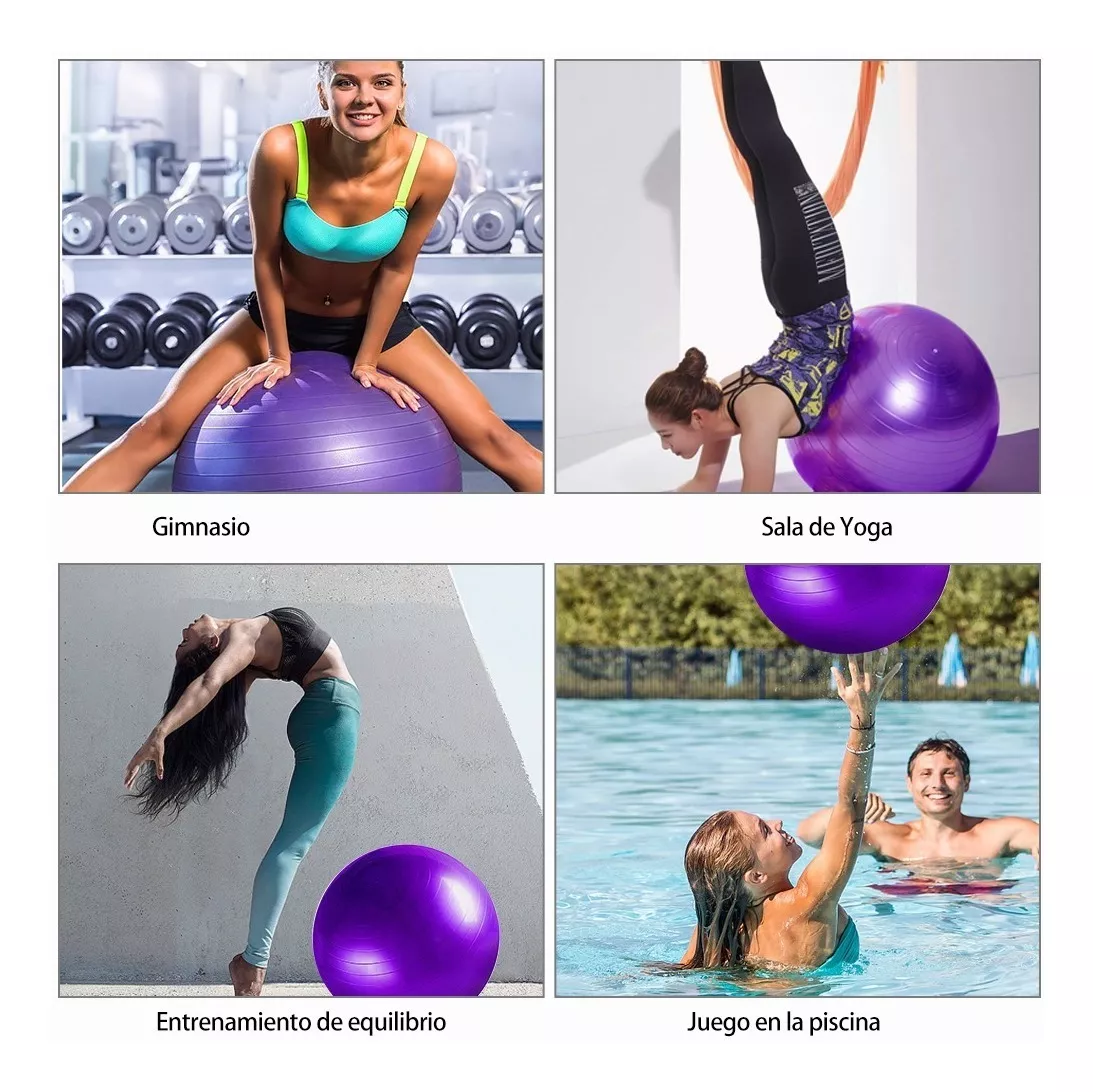 Pelota Fitness De Ejercicio Para Yoga Pilates 65cm Con Bomba
