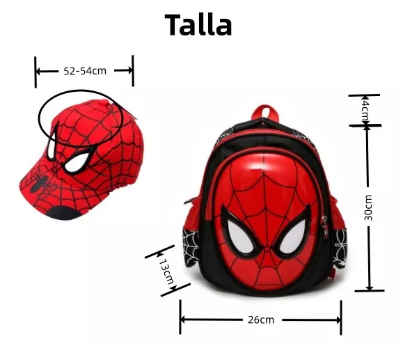 Mochila Preescolar Spider Man 3d Dibujos Animados+sombrero