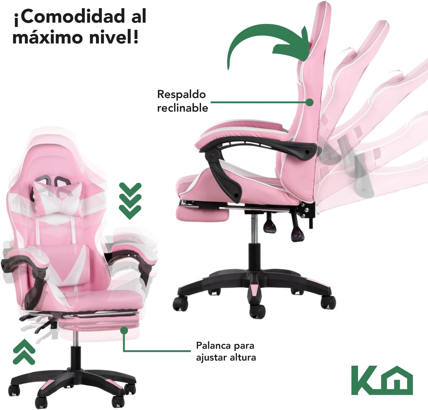 Kingshouse | Silla ergonómica reclinable para juegos