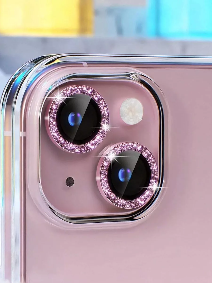 Mica Lente Cámara Glitter Diamantes Para iPhone Individual