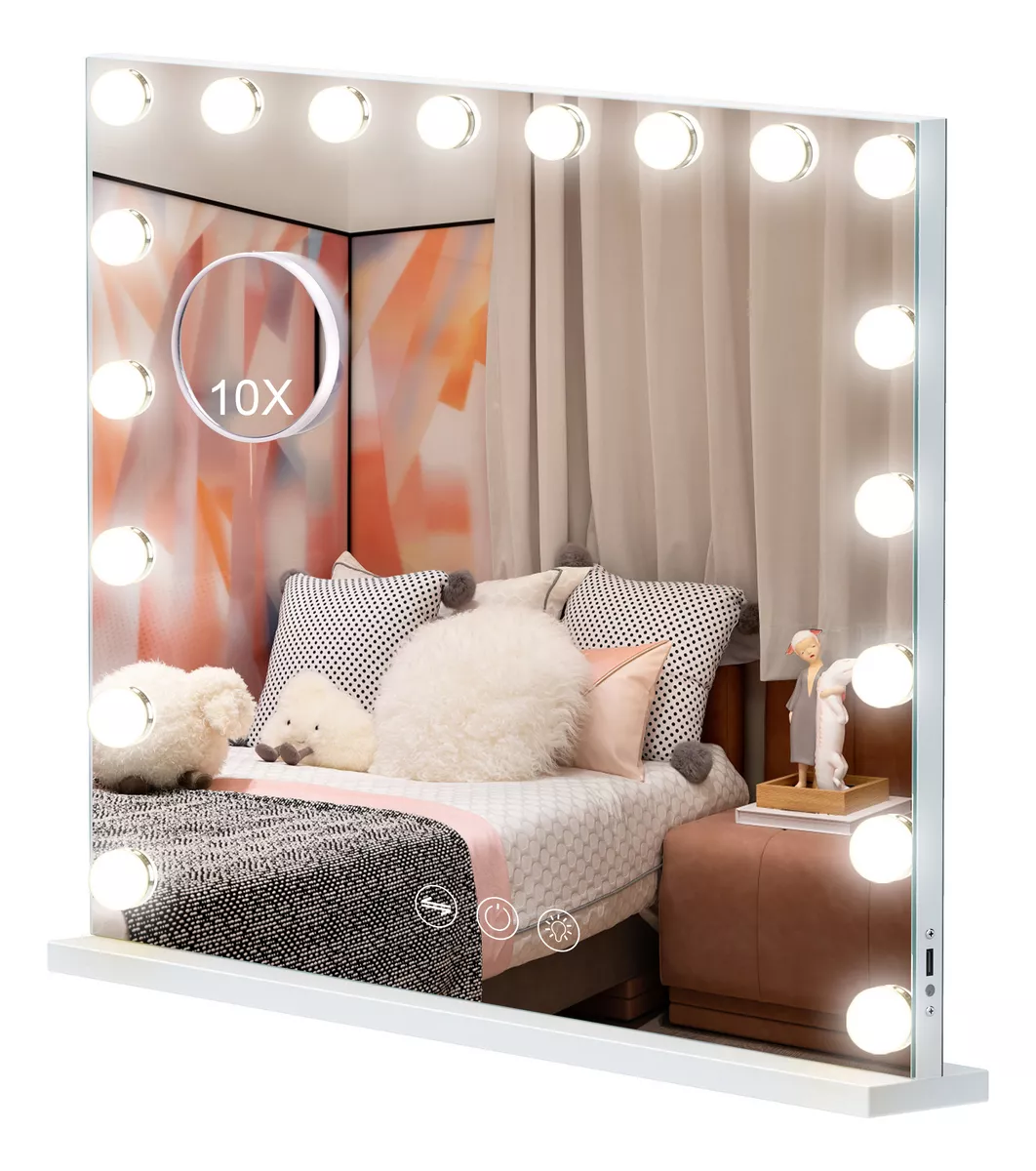 Espejo De Maquillaje Vanitii Estilo Hollywood 18 Led Focos