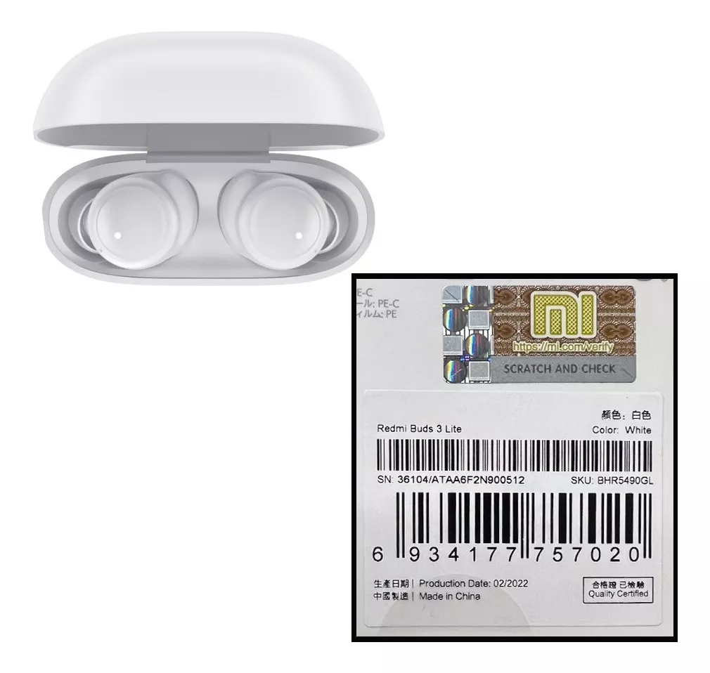 Audífonos Inalámbricos Xiaomi Redmi Buds 3 Lite Blanco
