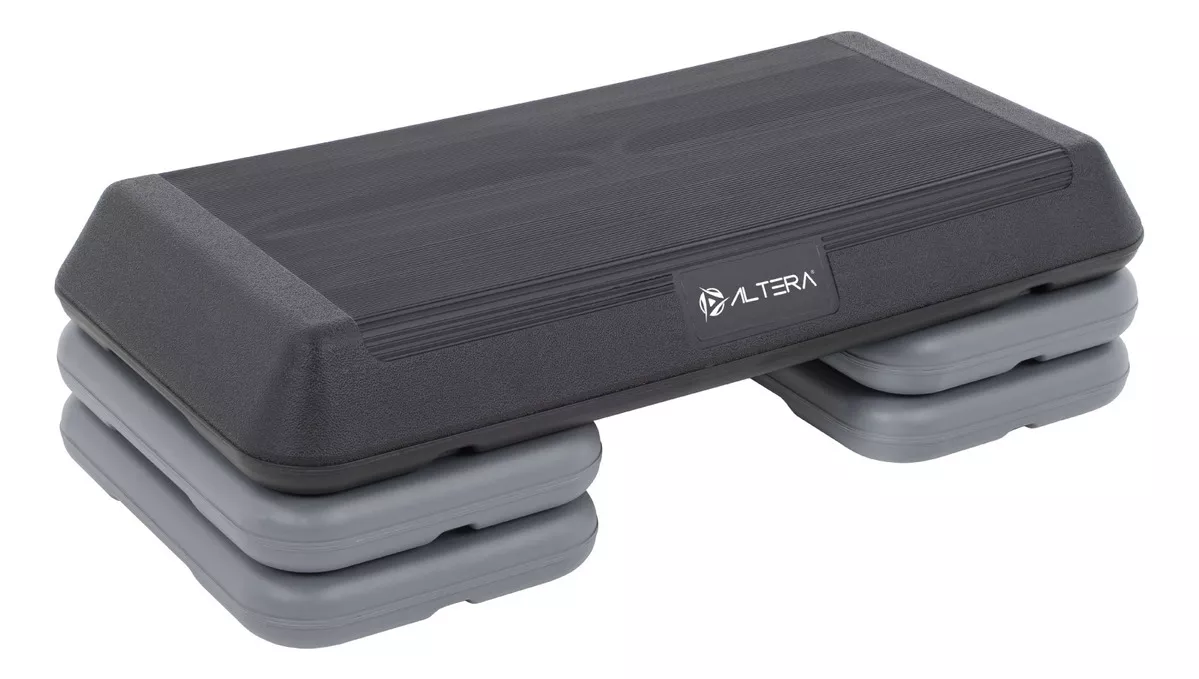 Step Banco Para Ejercicio Altera Fitness Aerobics 3 Alturas color Negro-gris