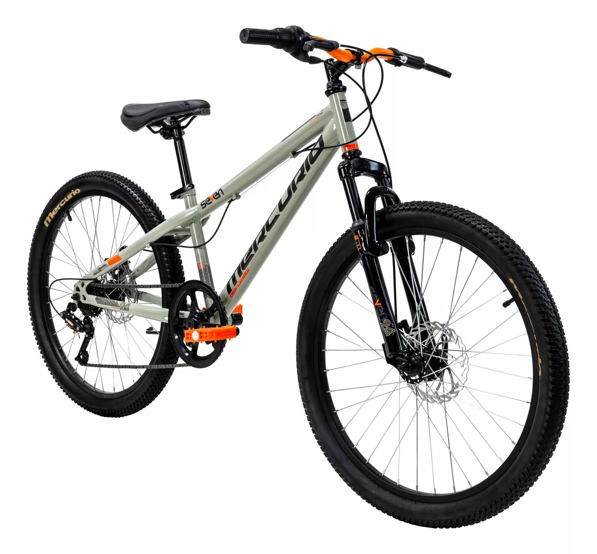 Bicicleta Mercurio Seven Rodada 24 21 Velocidades color Gris