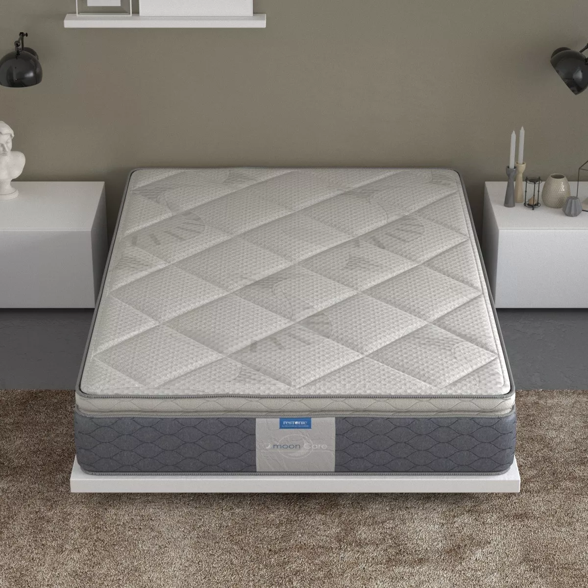 Colchón Matrimonial Restonic Descanso Seguro | Ortopédidco Tratamiento Antibacterial