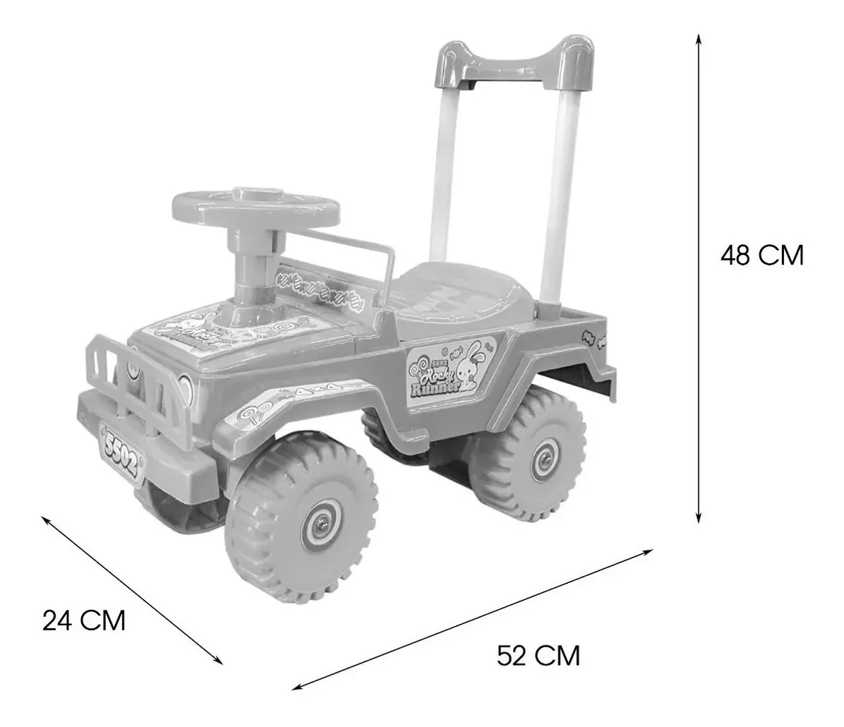 Montable Carrito Impulso Jeep Sonido My5502 Mytoy