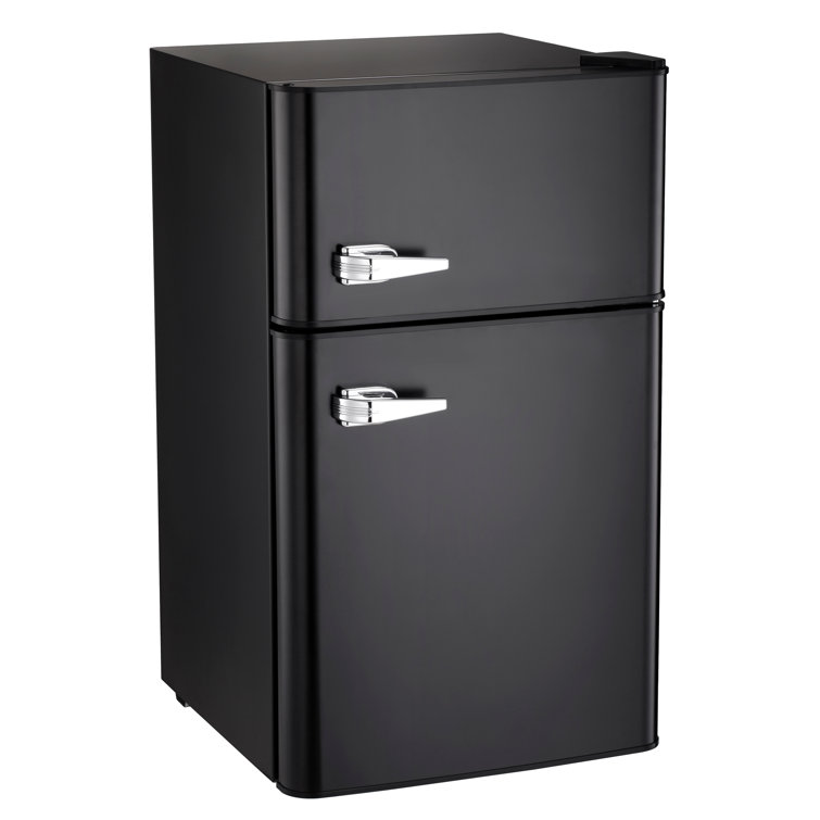 R.W.FLAME Puerta doble 3.2 Cu. Pie. Frigor&iacute;fico compacto Mini frigor&iacute;fico con congelador