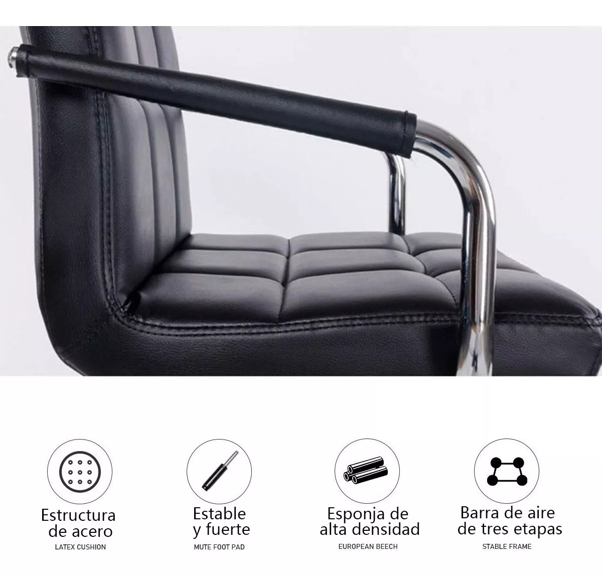 Silla De Barbero Para Peluquerías Sillón Con Reposa Pies