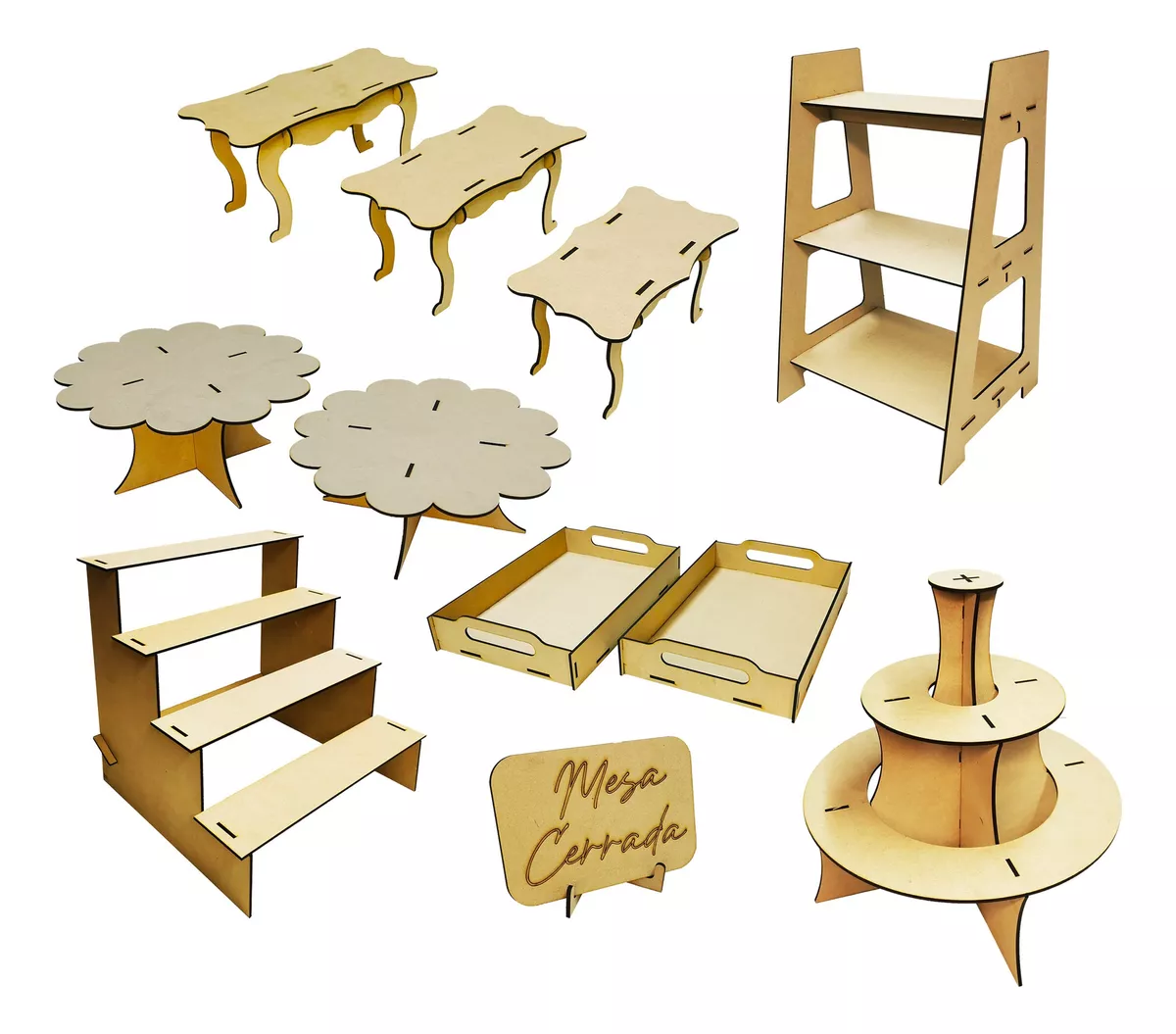 kit Mesa De Dulces Candybar Mdf Muebles Para Cupcakes