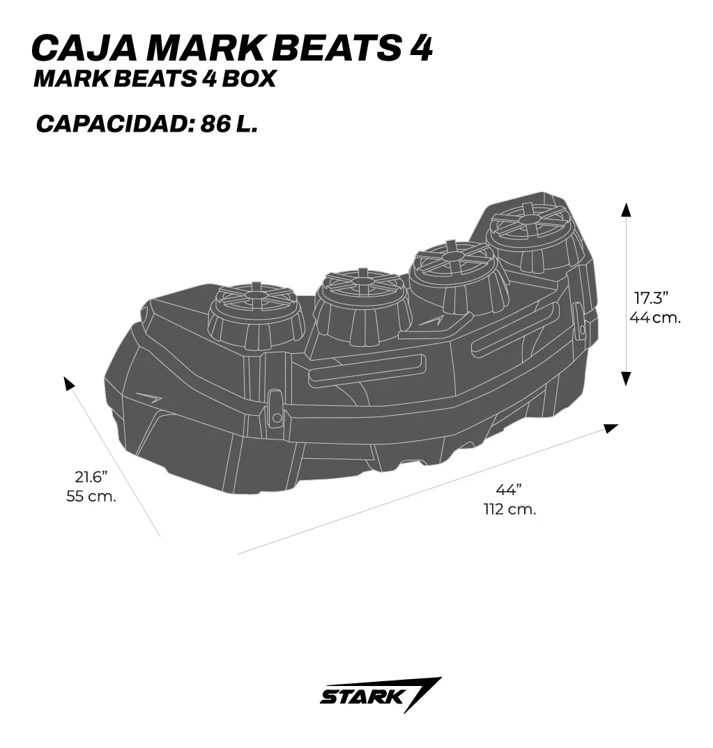Caja Atv Sonido Marino Audio Mark Beats 4 Para Cuatrimoto