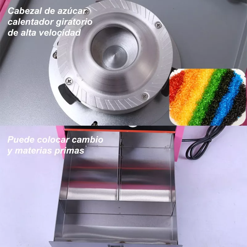 Maquina Algodon Azucar Carrito Algodonera Comercial Rosa