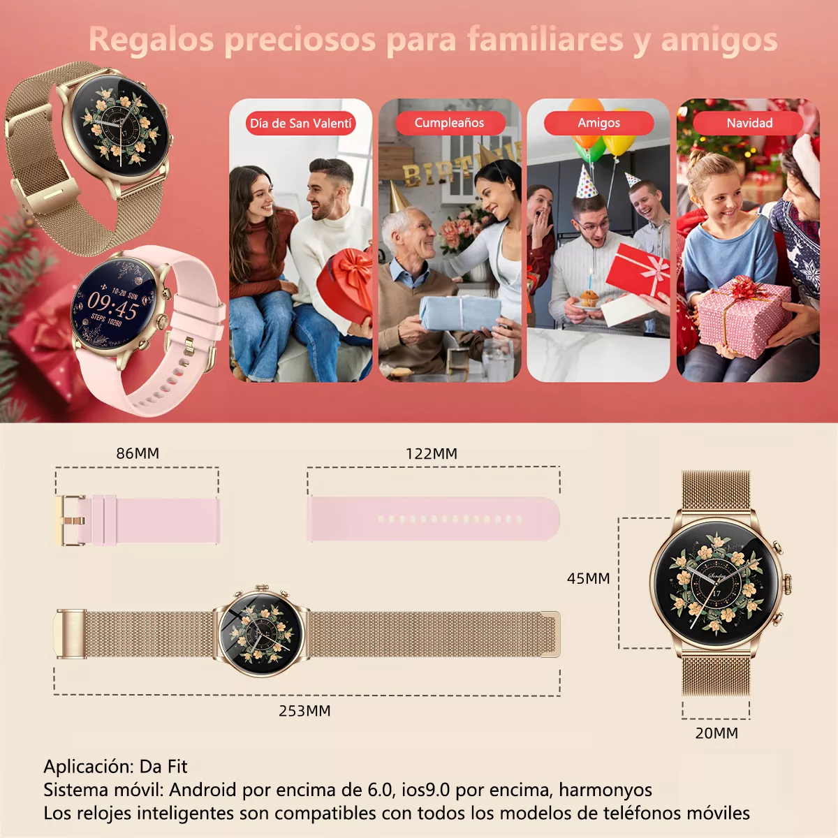 Smartwatch Mujer Amoled Reloj Inteligente Bluetooth Llamada