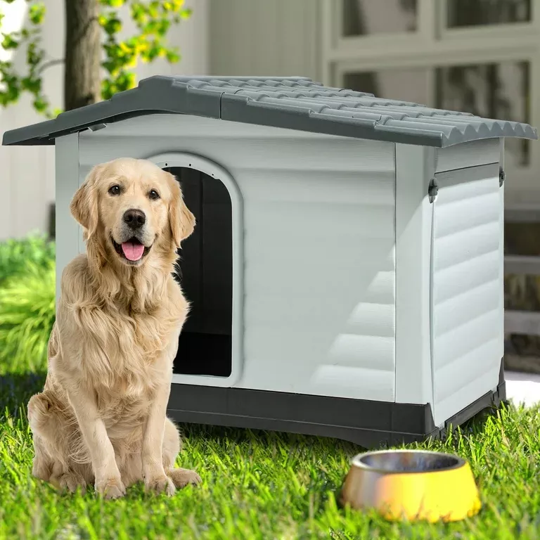Casa Para Perro Grande Con Puerta Y Doble Acceso Ventilada