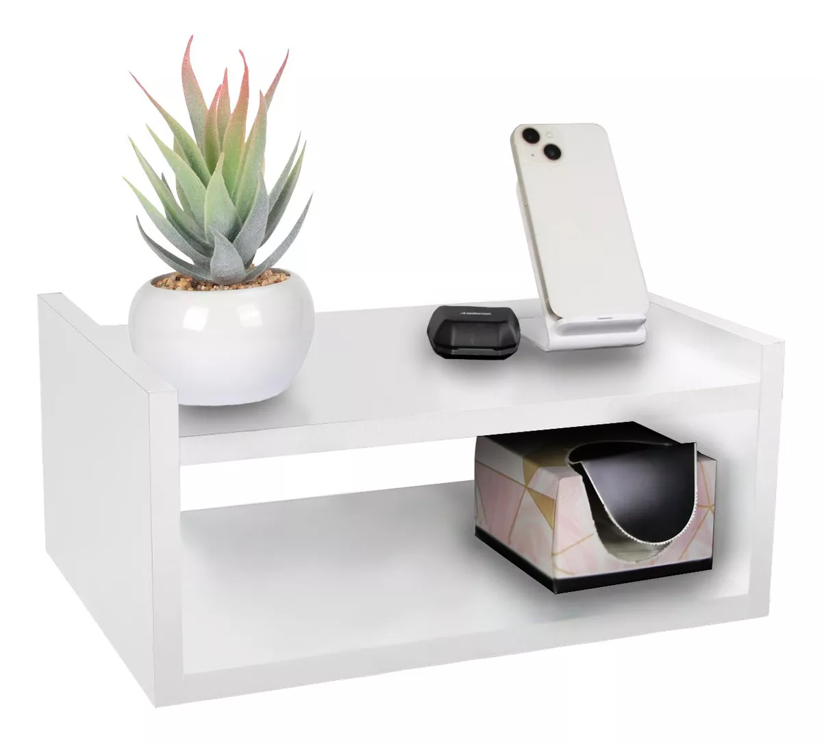 Bur&oacute; Repisa Flotante Minimalista Moderno Mesa De Noche color Blanco Kitul
