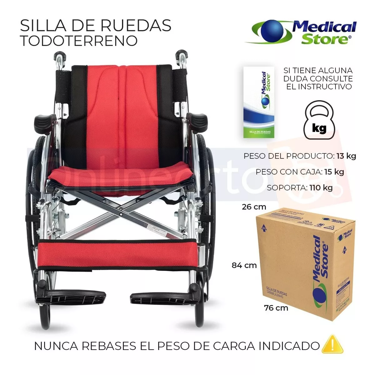 Silla De Ruedas Plegable Aluminio Descansapies Envio Gratis
