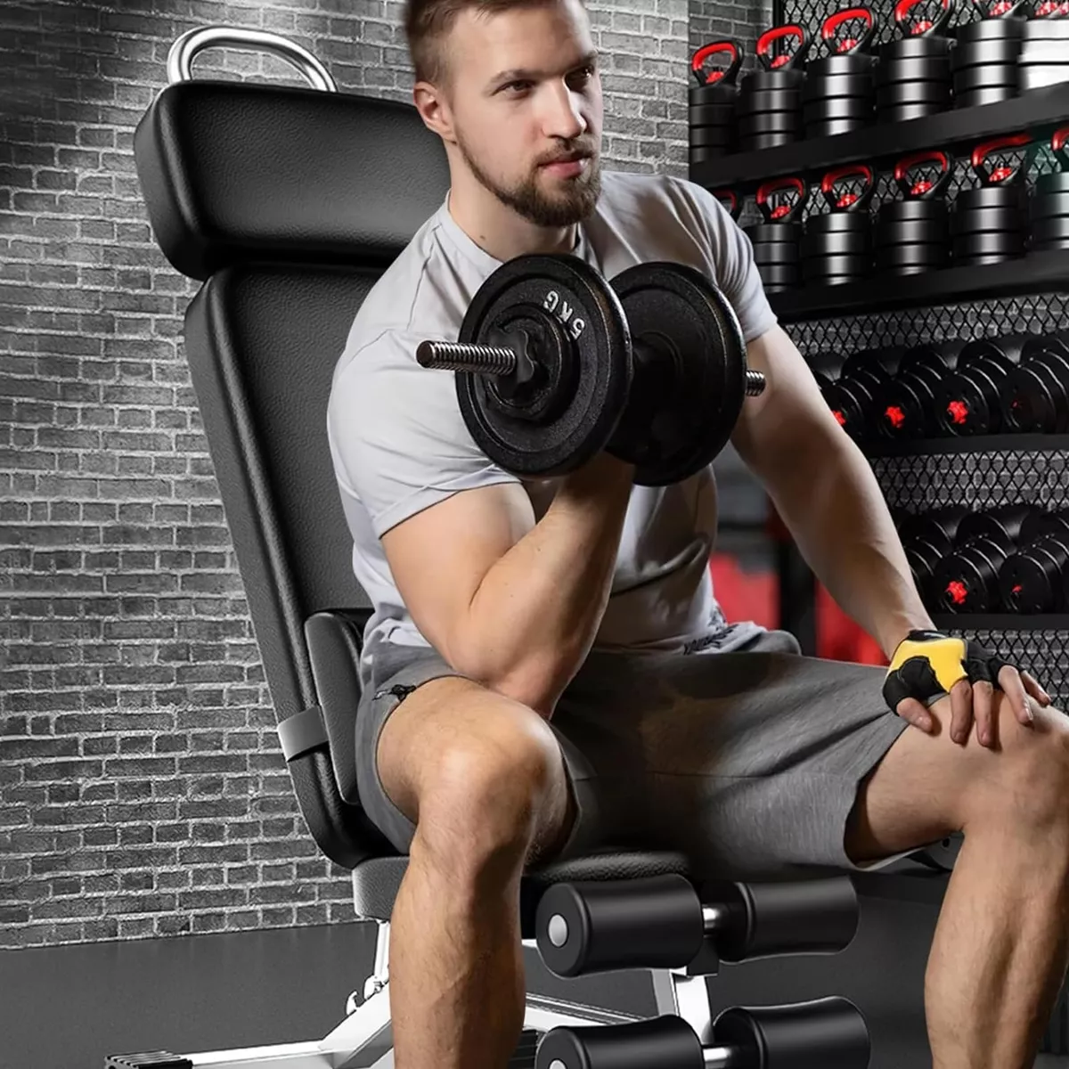 Banco Pesas Ejercicio Multiusos Gimnasio Ajustable Plegable