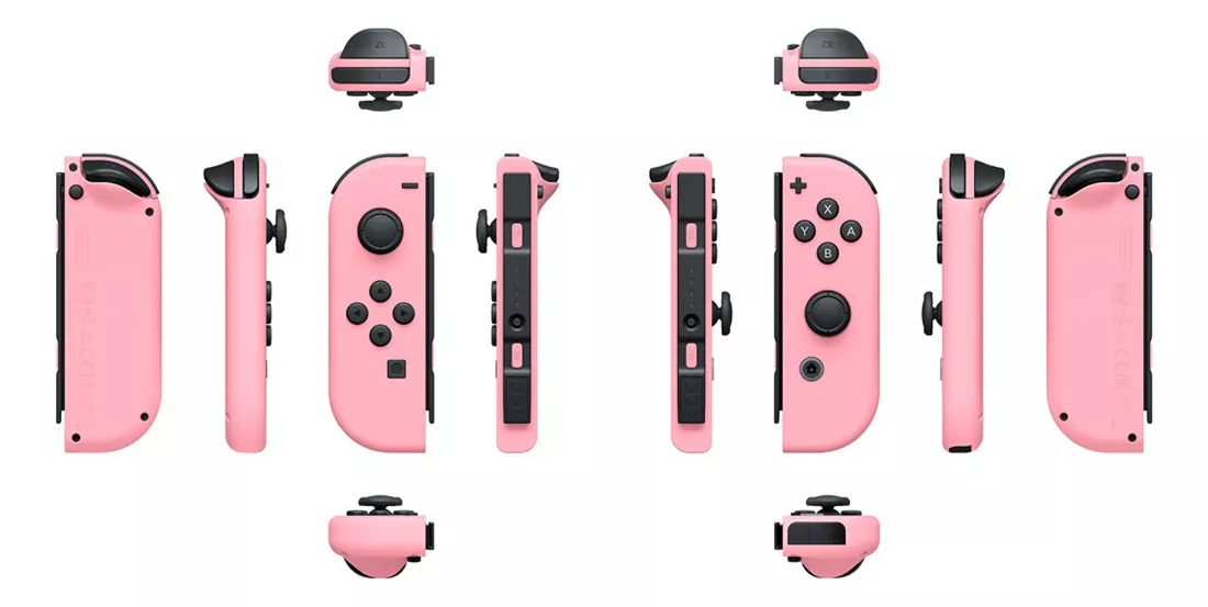 Control Joystick inalámbrico Nintendo Switch Joy Con (L)/(R) LED RGB Rosa Pálido 2 Unidades