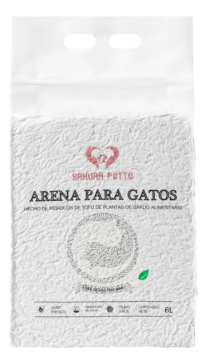 Arena Para Gatos Biodegradable Con Tofu Vegetal Sabores 6l