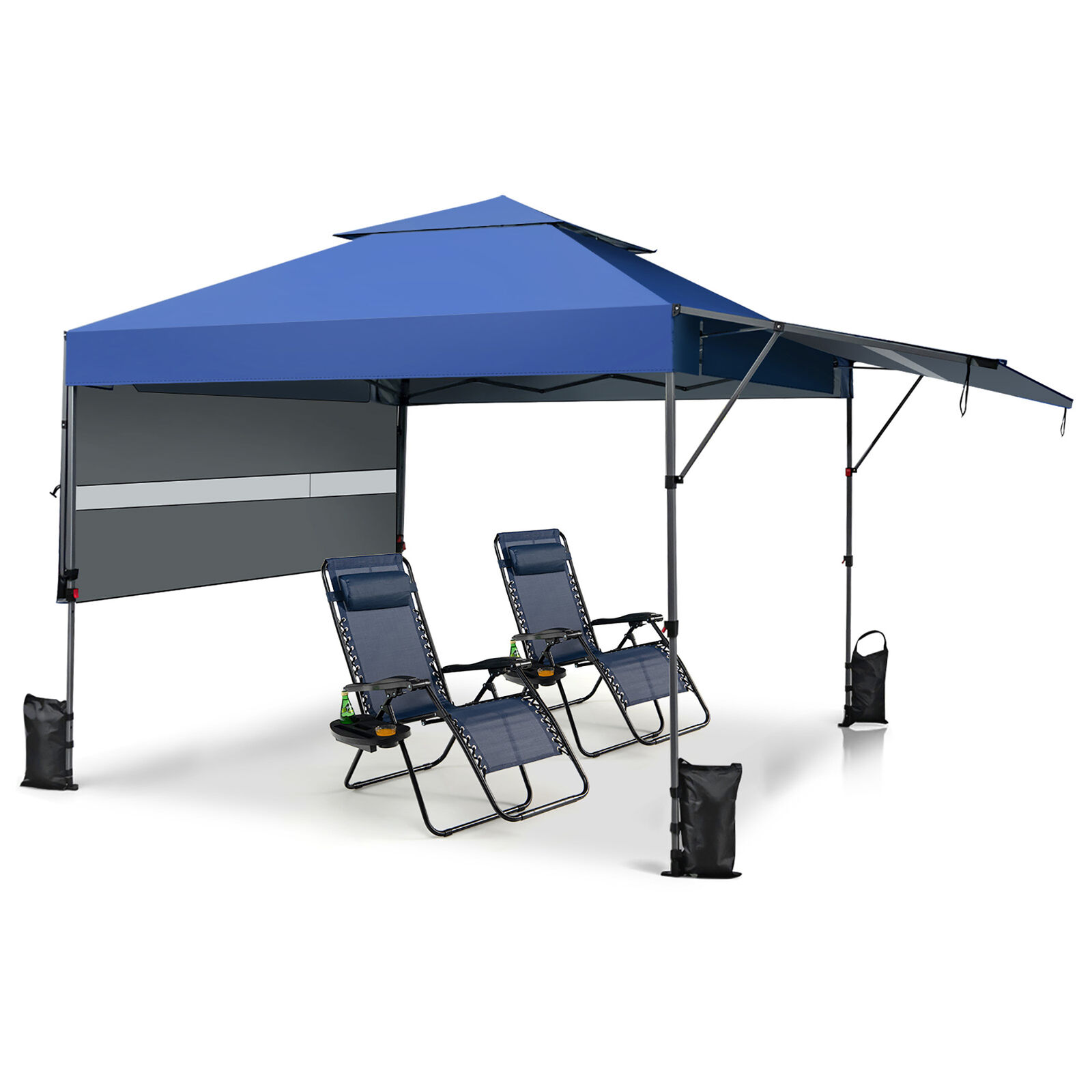 Toldo emergente instantáneo para exteriores Costway de 10'x17,6', toldos dobles ajustables