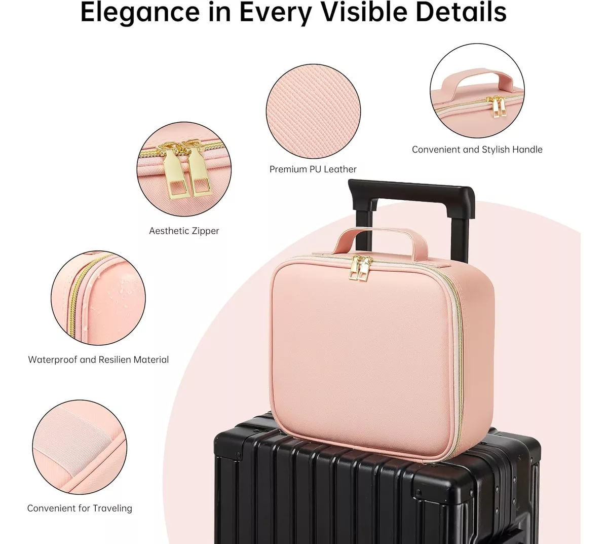 Maletin Estuche De Maquillaje Con Espejo Y Luz Led 3 Modos