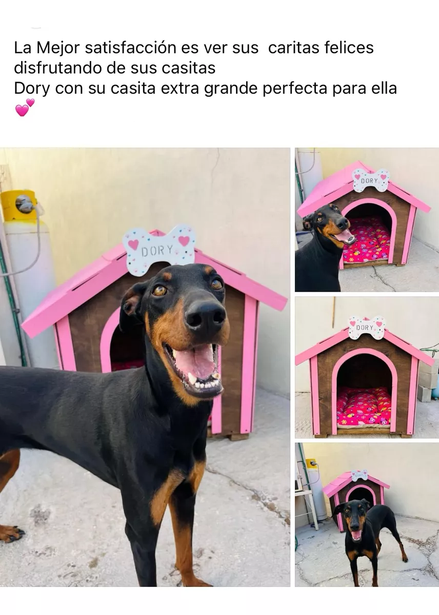 Casa Para Perro Grande 95cm X 90cm X 80cm Incluye Nombre