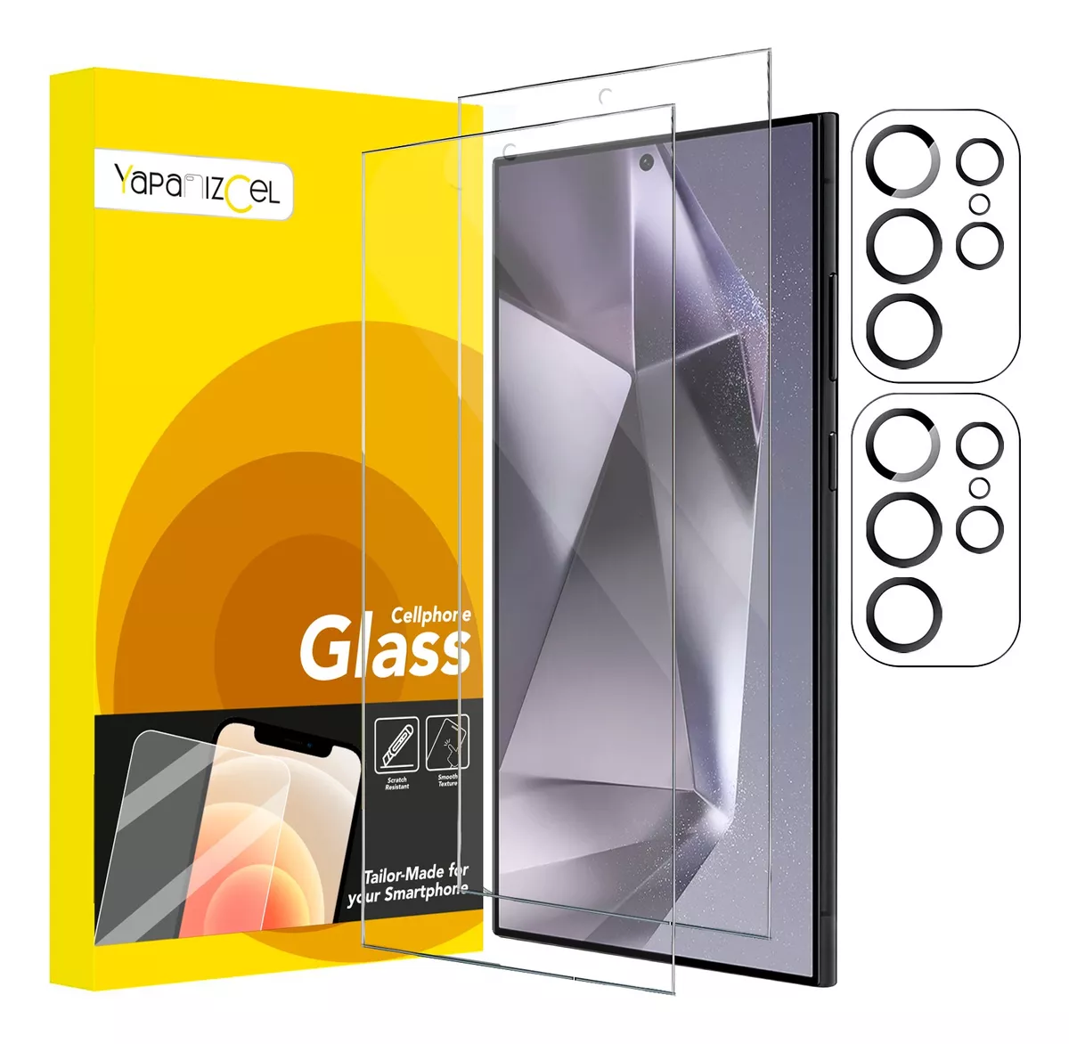 paquete 2 Unidades Mica Cristal Templado + 2 Micas Para Cámara