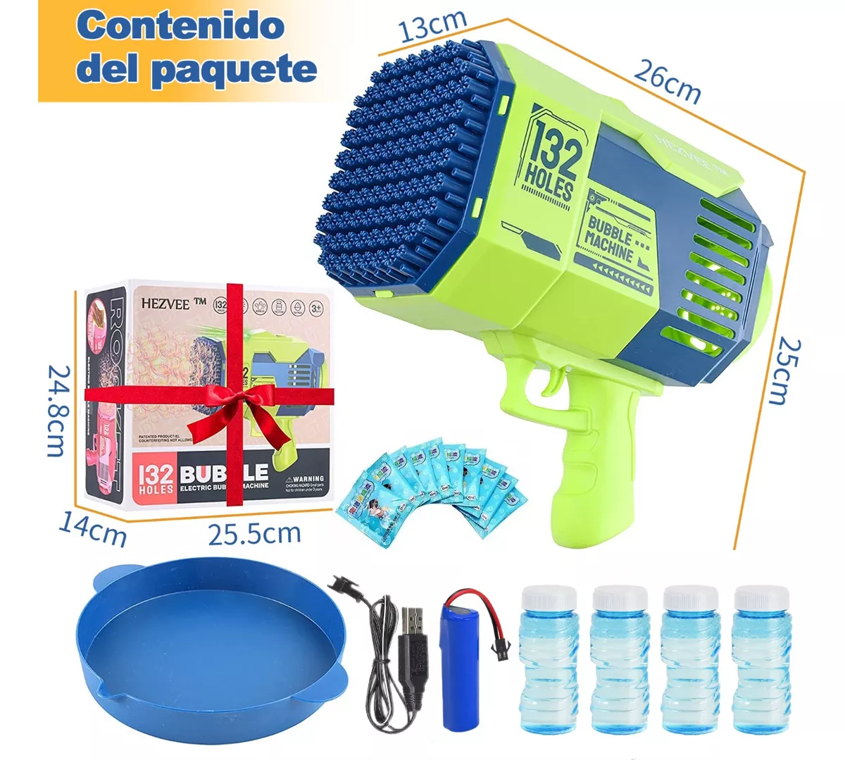 Pistola De Bubujas Bazooka Burbujas Juguetes Para Niños