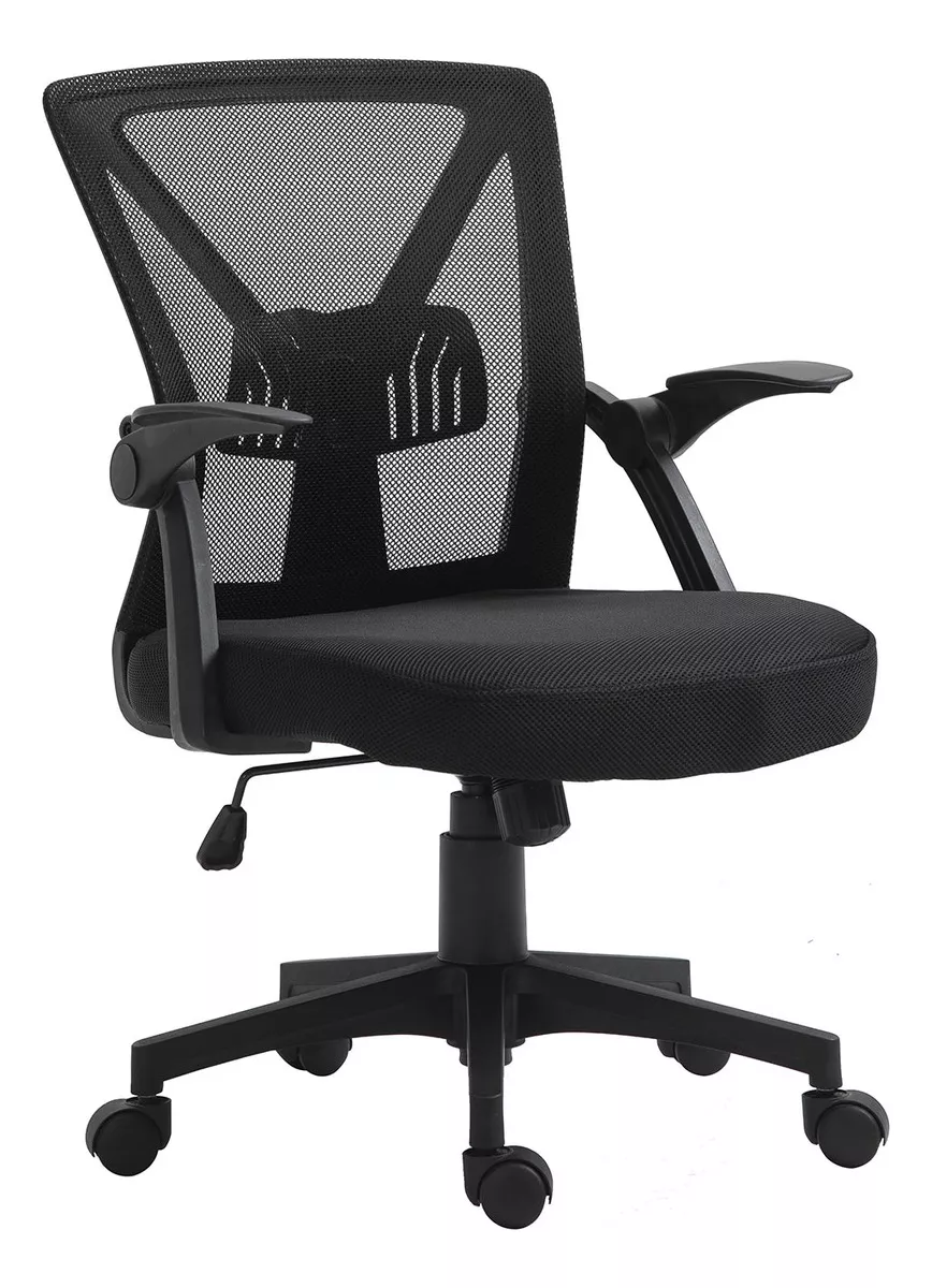 Silla Oficina Top Living Ergon&oacute;mica Con Soporte Lumbar color Negro
