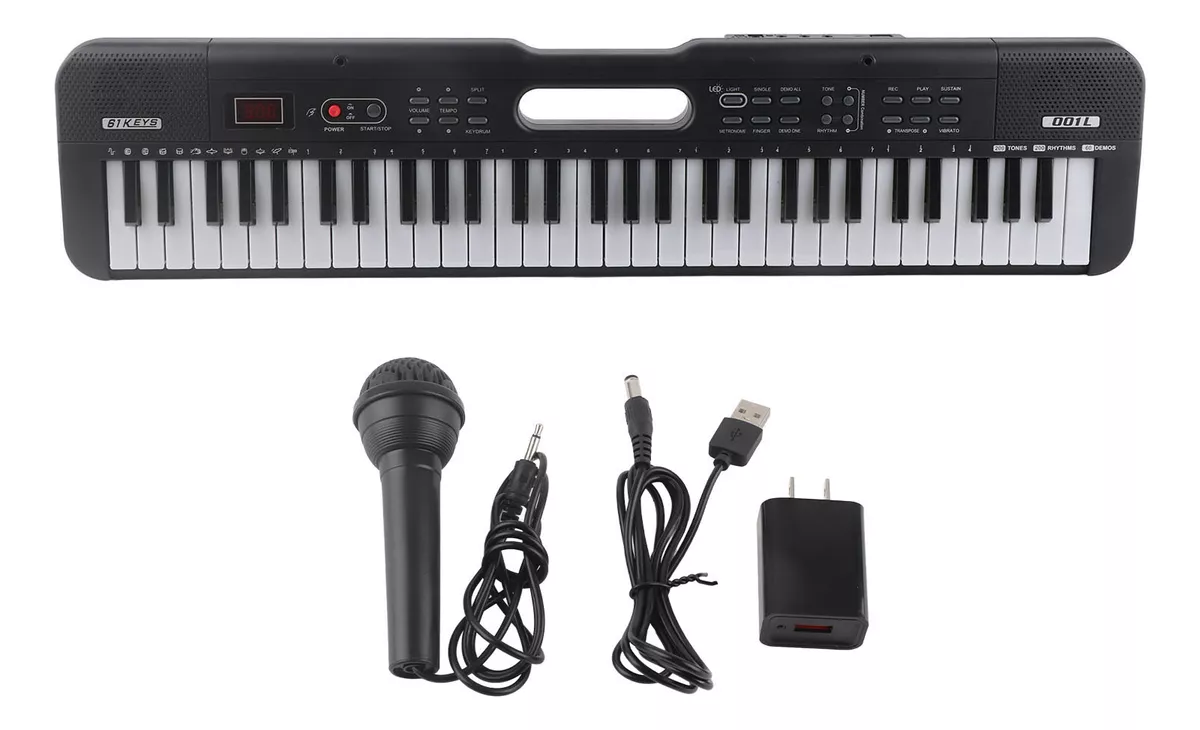 Teclado Musical Electr&oacute;nico Roll-up Plegable 61 Teclas Negro