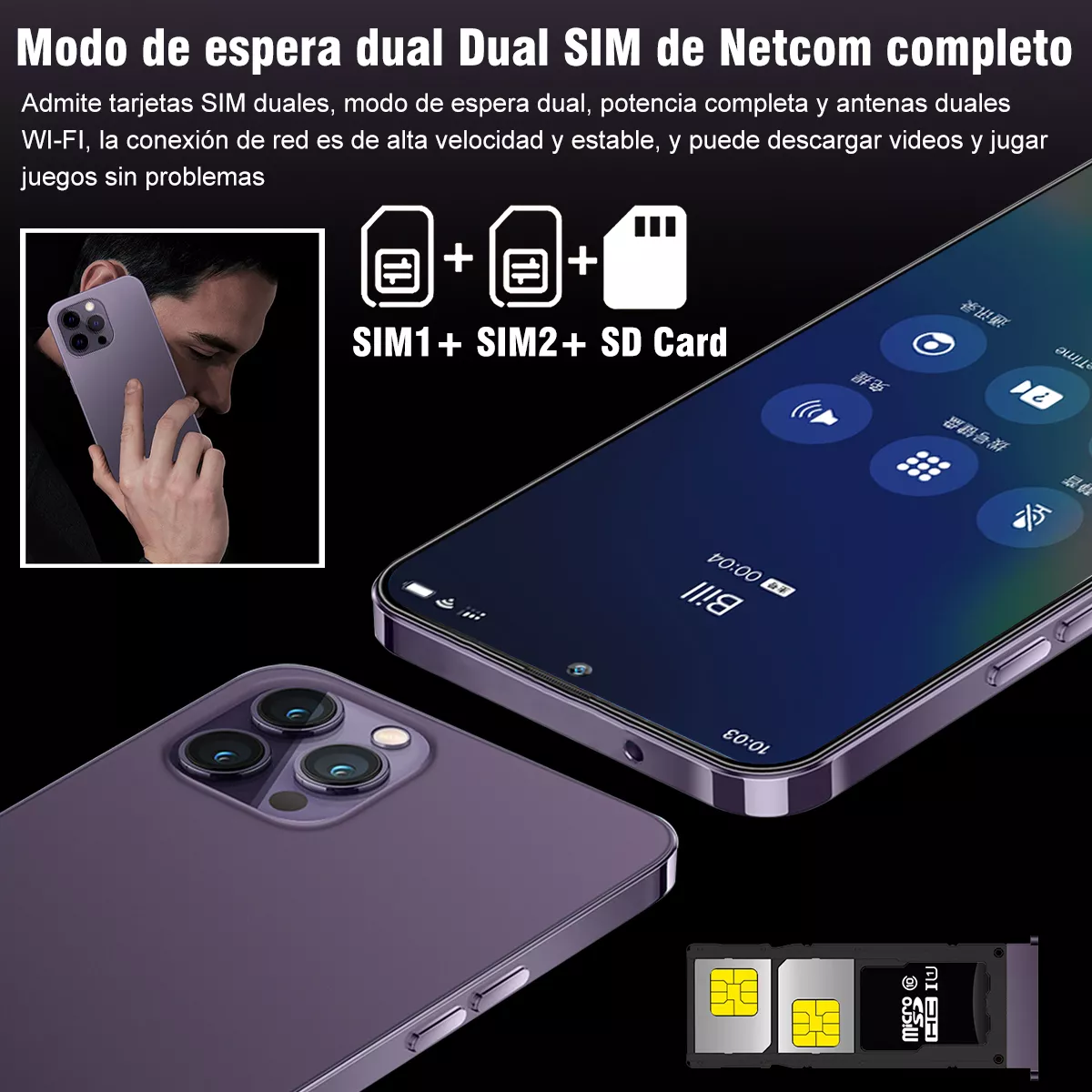 smartphone Zhenghang i15 Plus Max Dual SIM violeta 256 GB 10 GB RAM Android 4G/LTE