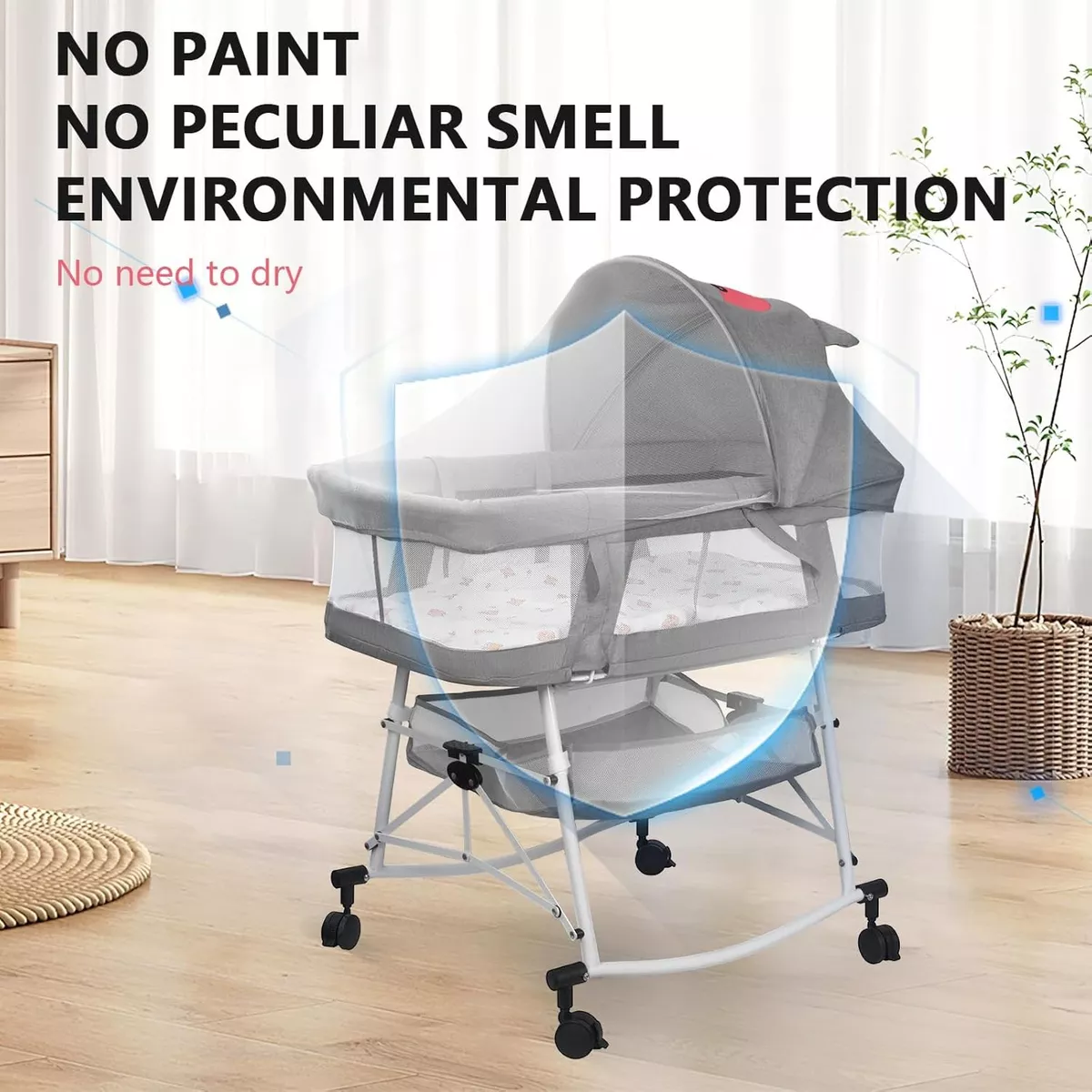 Cuna Plegable 3 En 1 Con Colchón Y Mosquitera