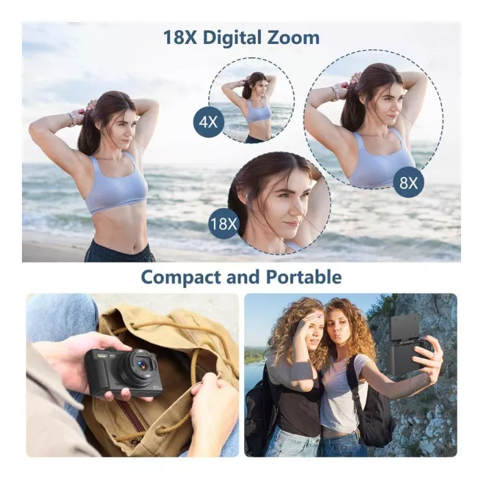 Cámara Digital 4k Cámara Digital De 3 Pulgadas Y 180° Para F