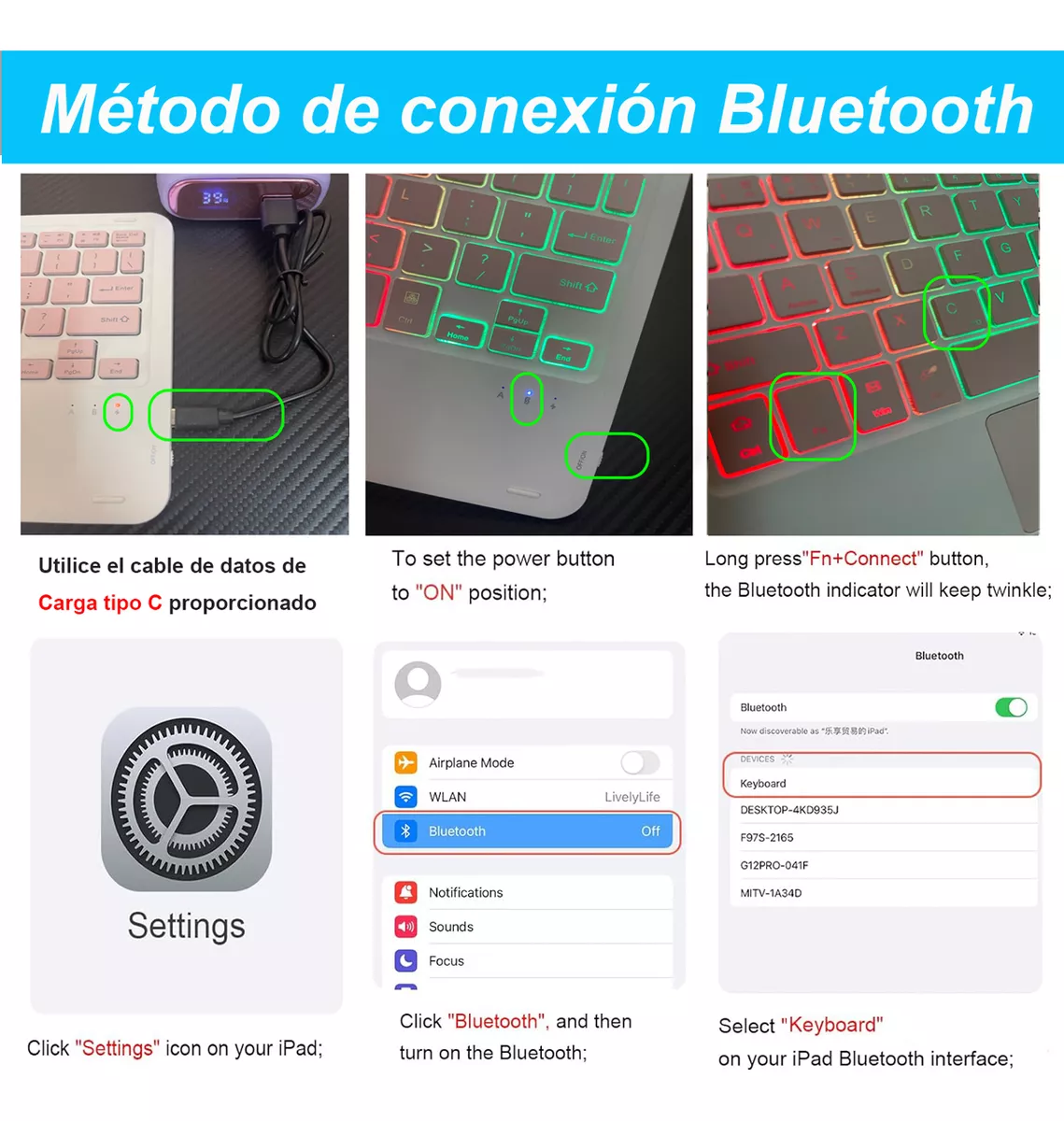 Funda Teclado Mouse+ Lapiz Para Galaxy Tab A9+ Plus 11'' Ñ
