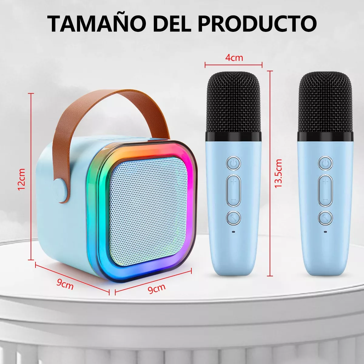 Karaoke Para Niños Con 2 Micrófonos Inalámbricos Y Bocina