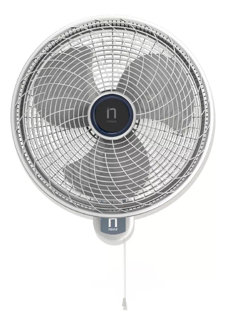 Ventilador de Pared Navia M018P Blanco, 3 Aspas Gris, 18" de Di&aacute;metro 127V