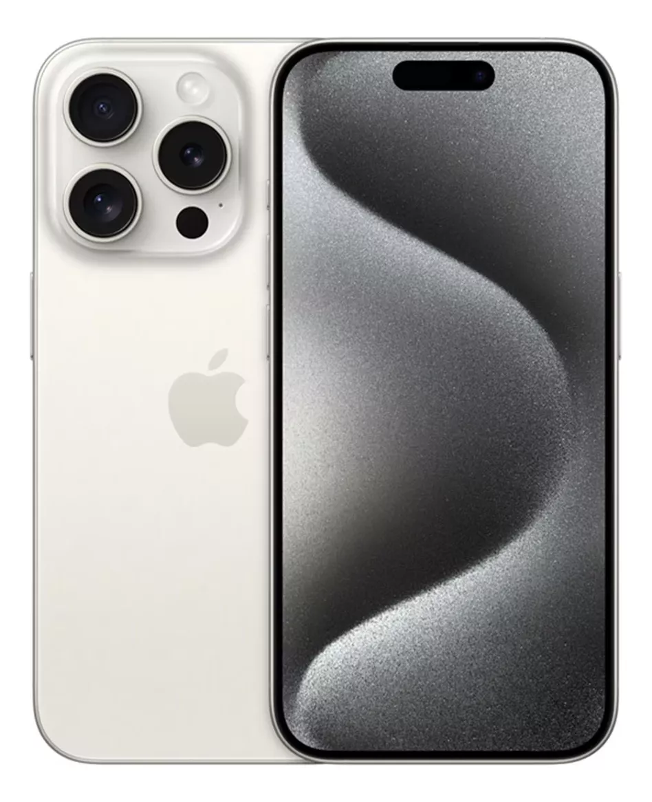 Apple iPhone 15 Pro (128 Gb)-Titanio Blanco caja abierta Mercado Líder (Reacondicionado)