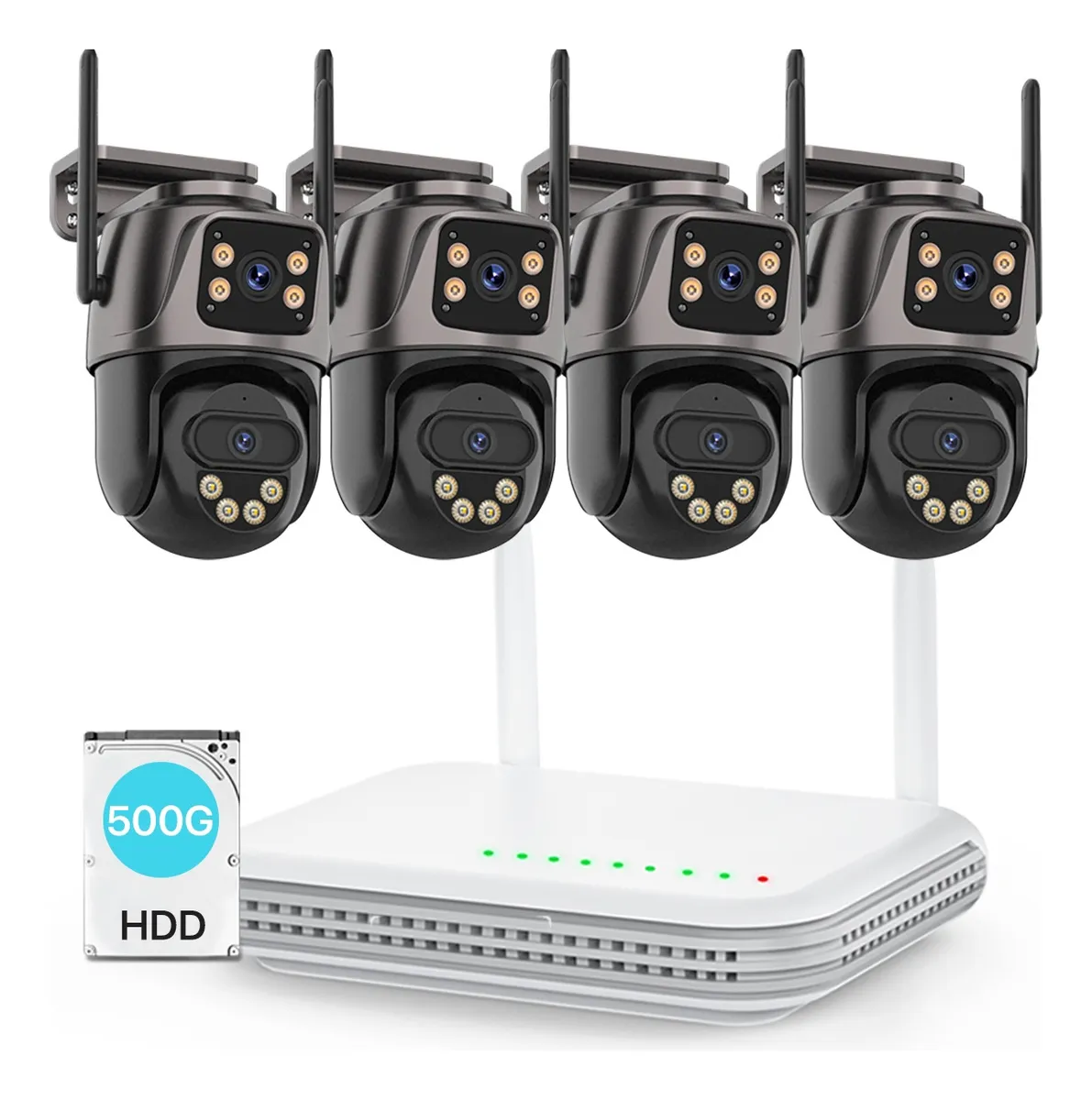 kit De Seguridad Videovigilancia Exterior 4 Camara 500g Nvr