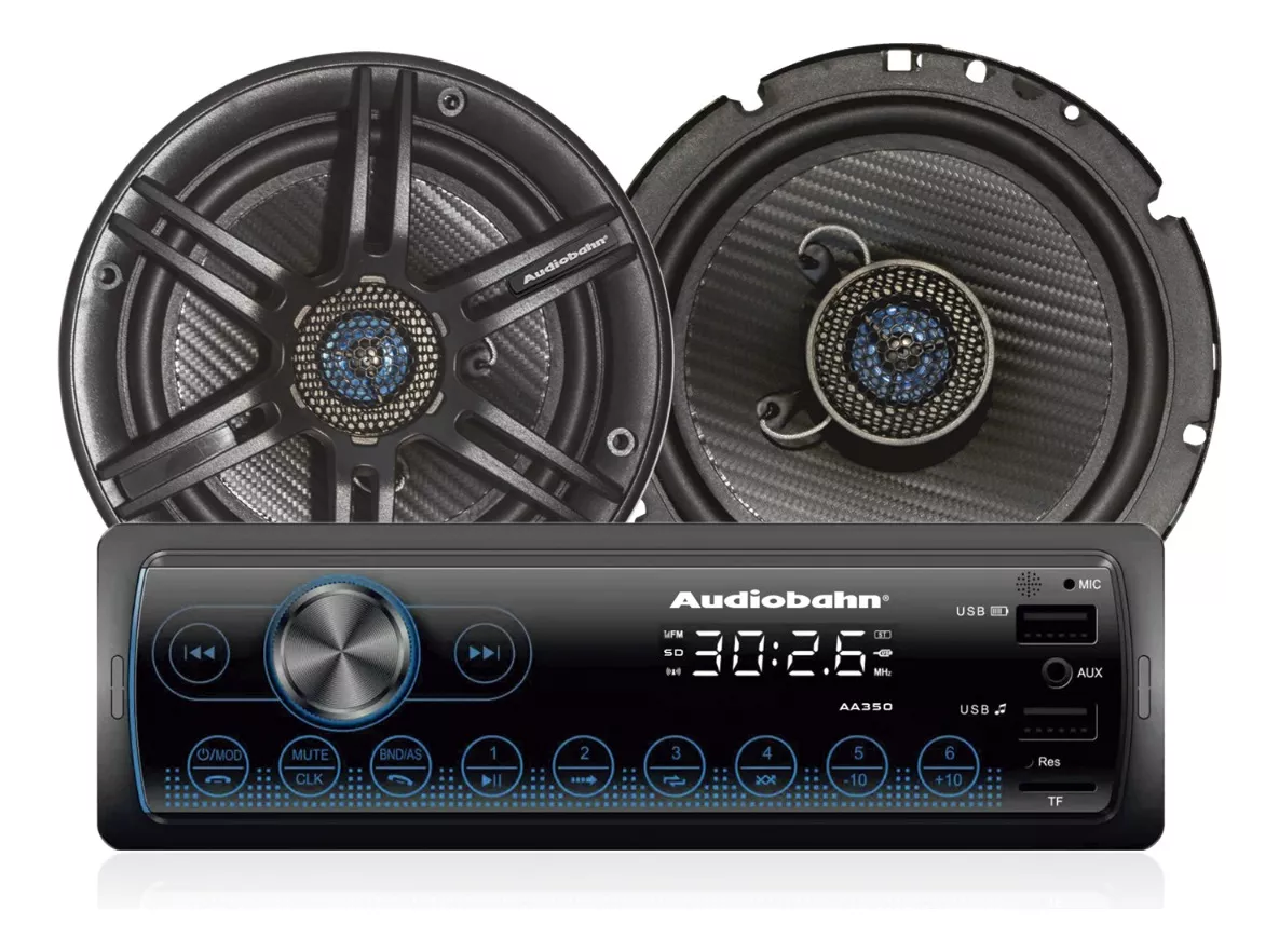 Combo Autoest&eacute;reo 1 Din, Bocinas 6.5 Audiobahn Aa350combo