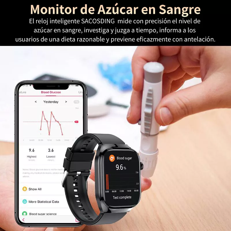 Reloj Inteligente Mujer Presión Arterial Y Azúcar En Sangre
