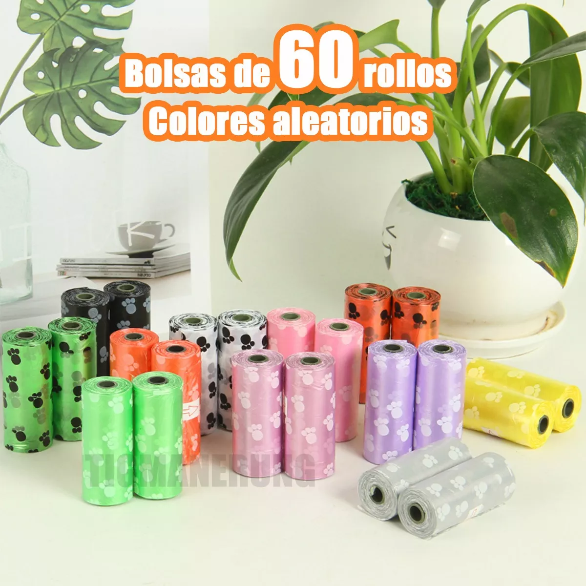 900 Bolsas Sanitarias (60 Rollos)/Recoger Heces Popo Perro