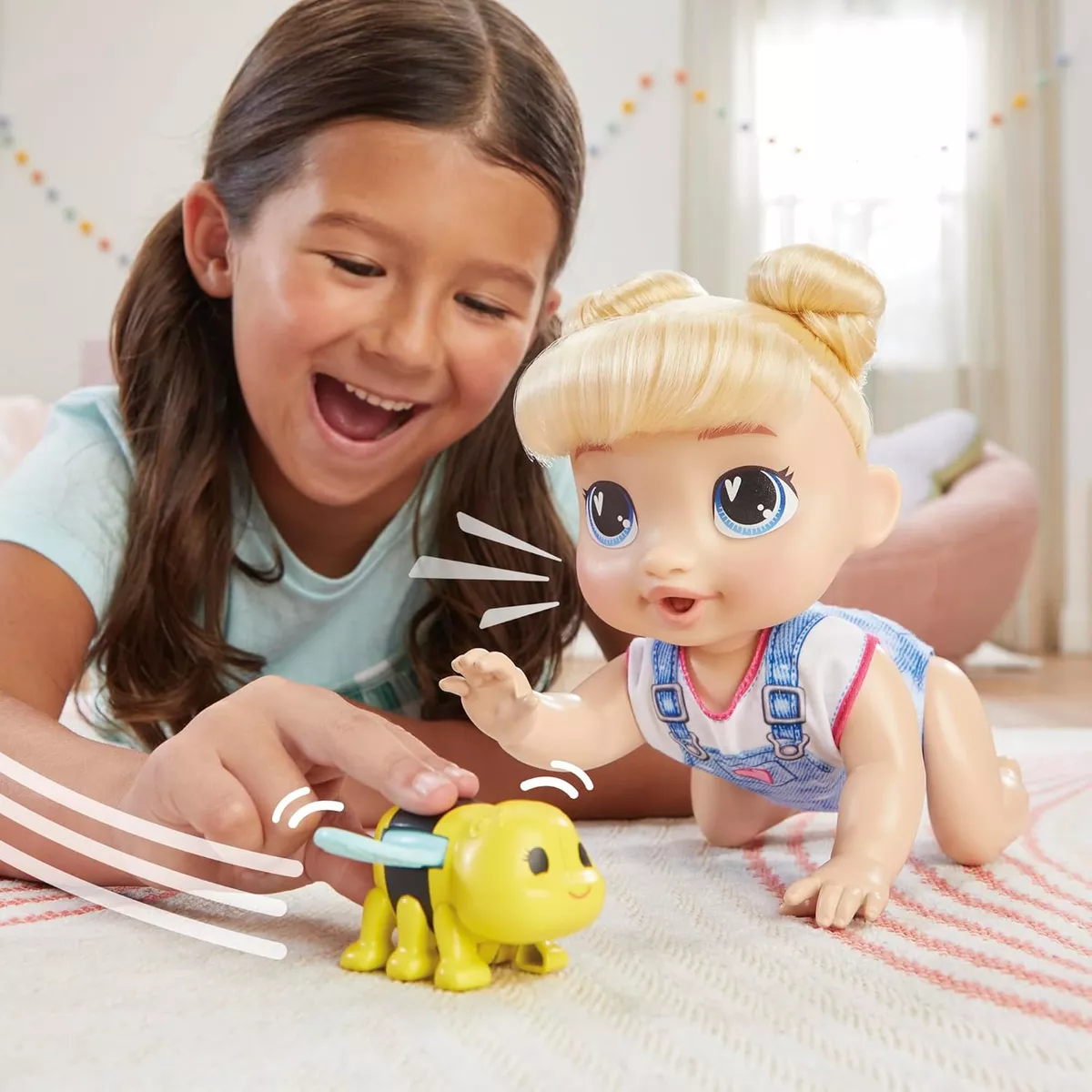 Baby Alive Harper Hugs Set Muñeca Electrónica Pelo Rubio