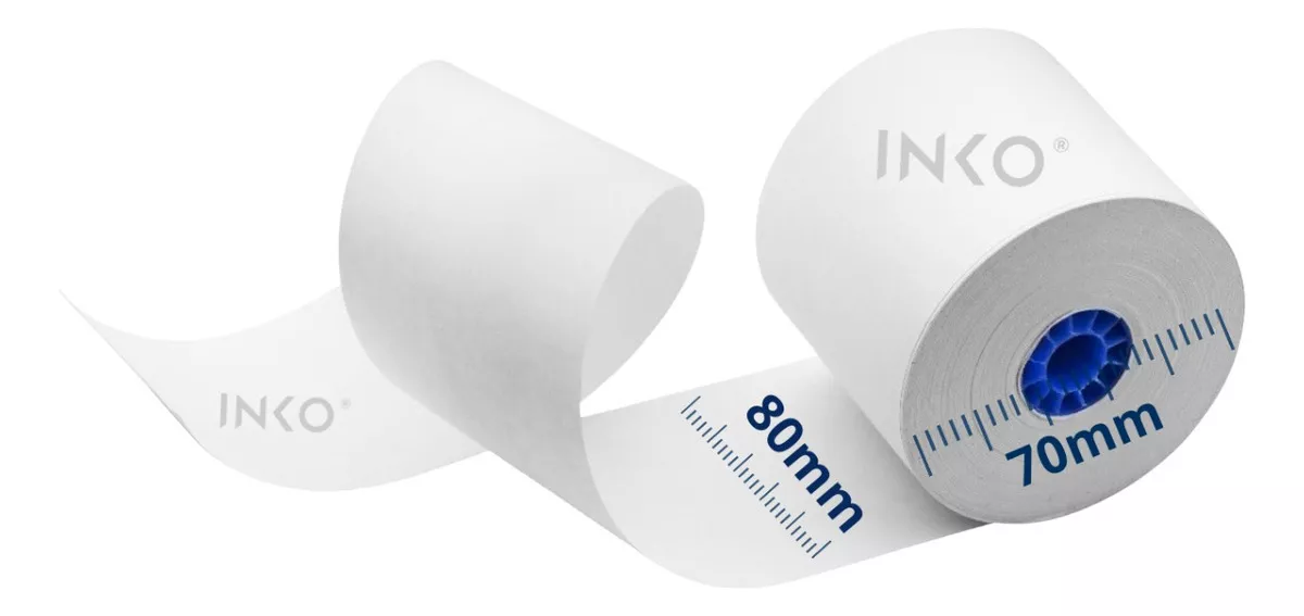 Caja 50 Rollos Papel T&eacute;rmico INKO 80x70mm Alto Rendimiento Impresora 80mm Tickets Recibos compatible con EPSON BIXOLON
