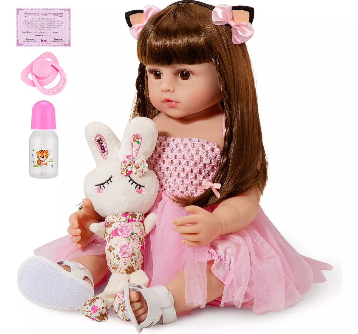 Mu&ntilde;eca Ni&ntilde;a Beb&eacute; Reborn 55cm Cuerpo Silicona Beb&eacute;s Realistas