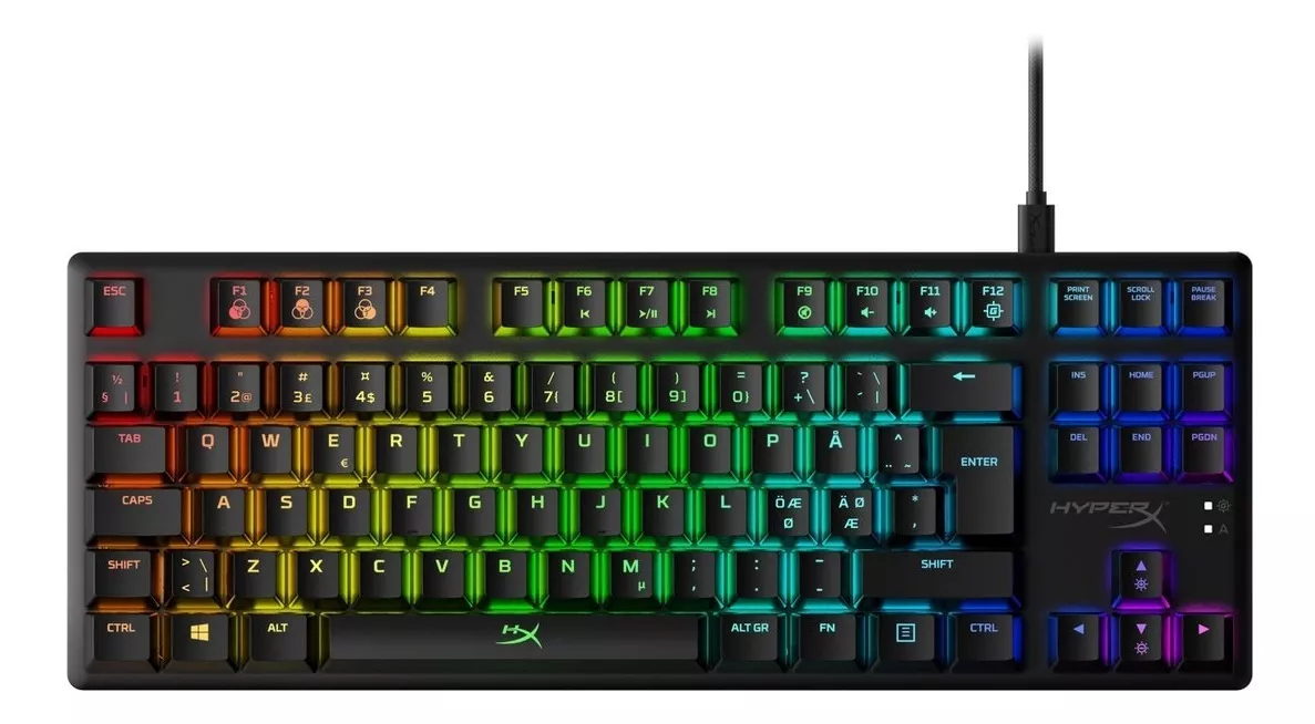Teclado Mec&aacute;nico Hyperx Alloy Origins Core Us Switch Hx Blue color del teclado Negro Idioma Ingl&eacute;s US