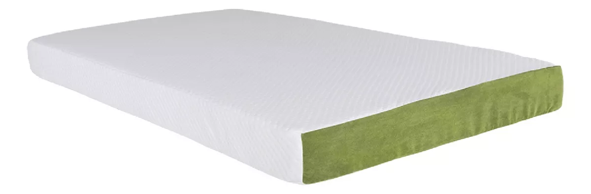 Colch&oacute;n Cuna Beb&eacute; Baby Essential Memory Foam 130 X 70 color Blanco y Verde